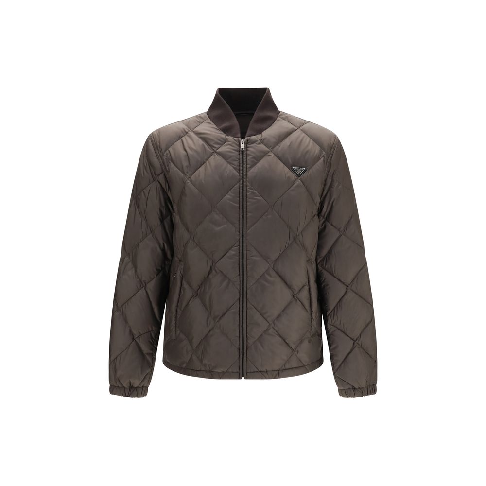 Prada Bicolor Recycled Polyester Full-Length Men's Jacket