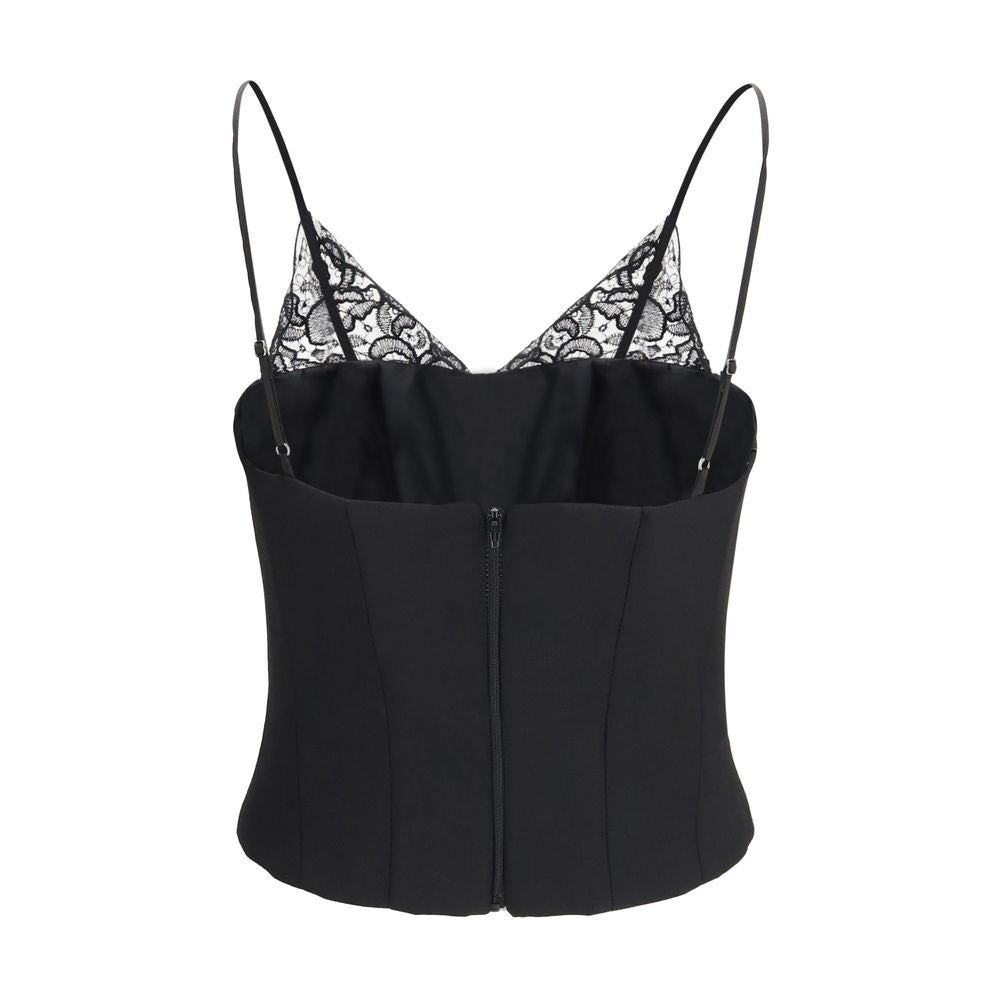 Nissa Black Polyester Sleeveles Women's T-Shirt