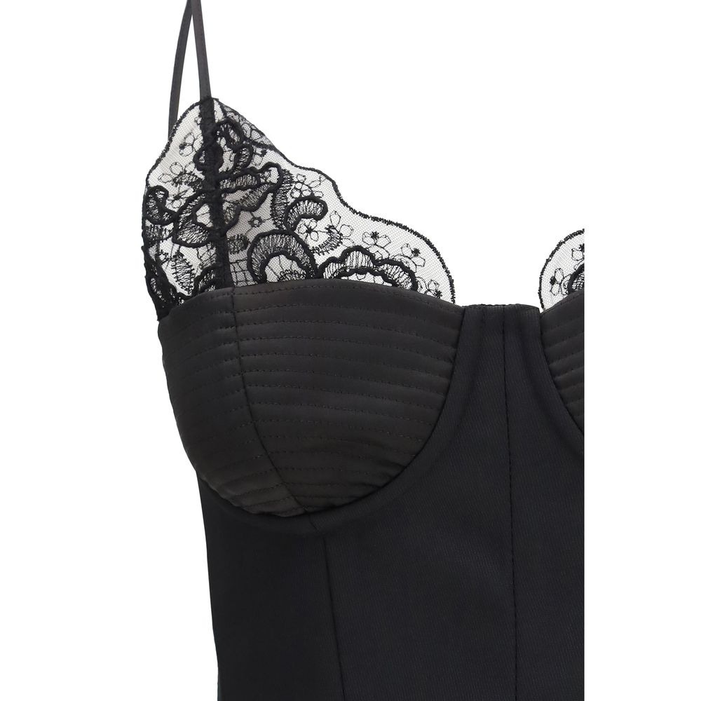 Nissa Black Polyester Sleeveles Women's T-Shirt
