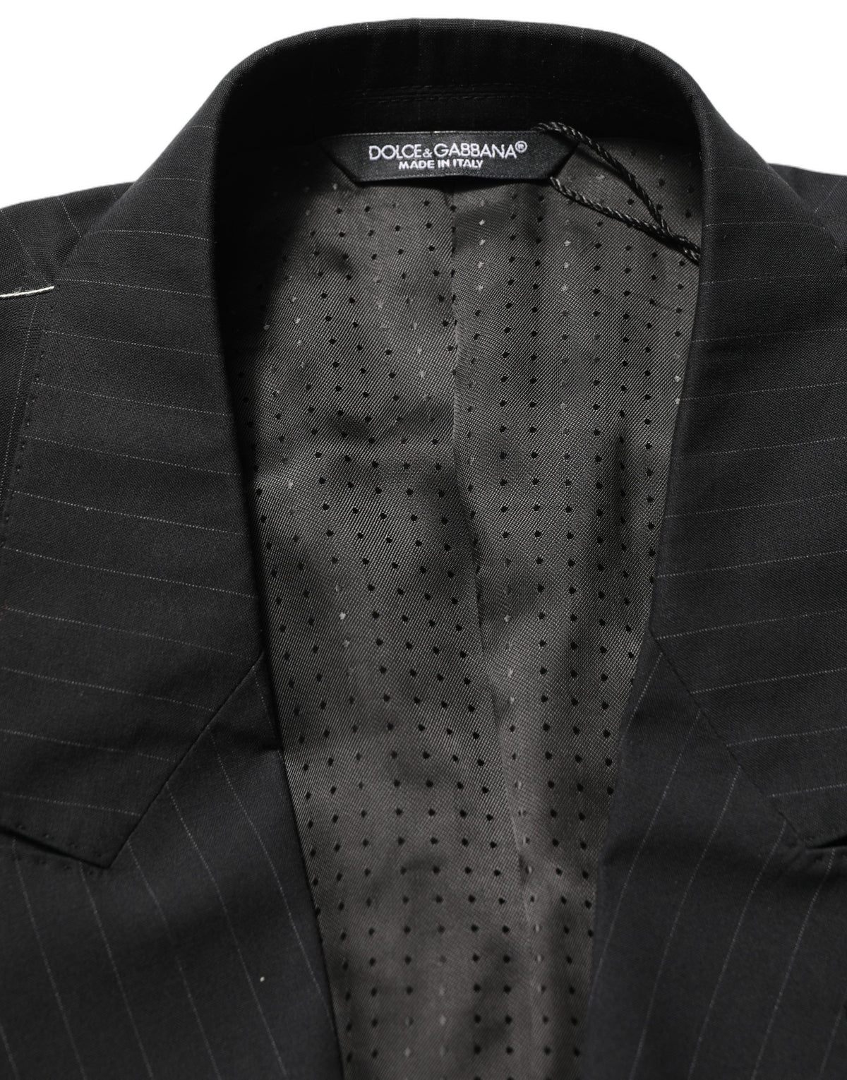 Dolce & Gabbana Black Pinstripe Men Single Breasted Men's Jacket
