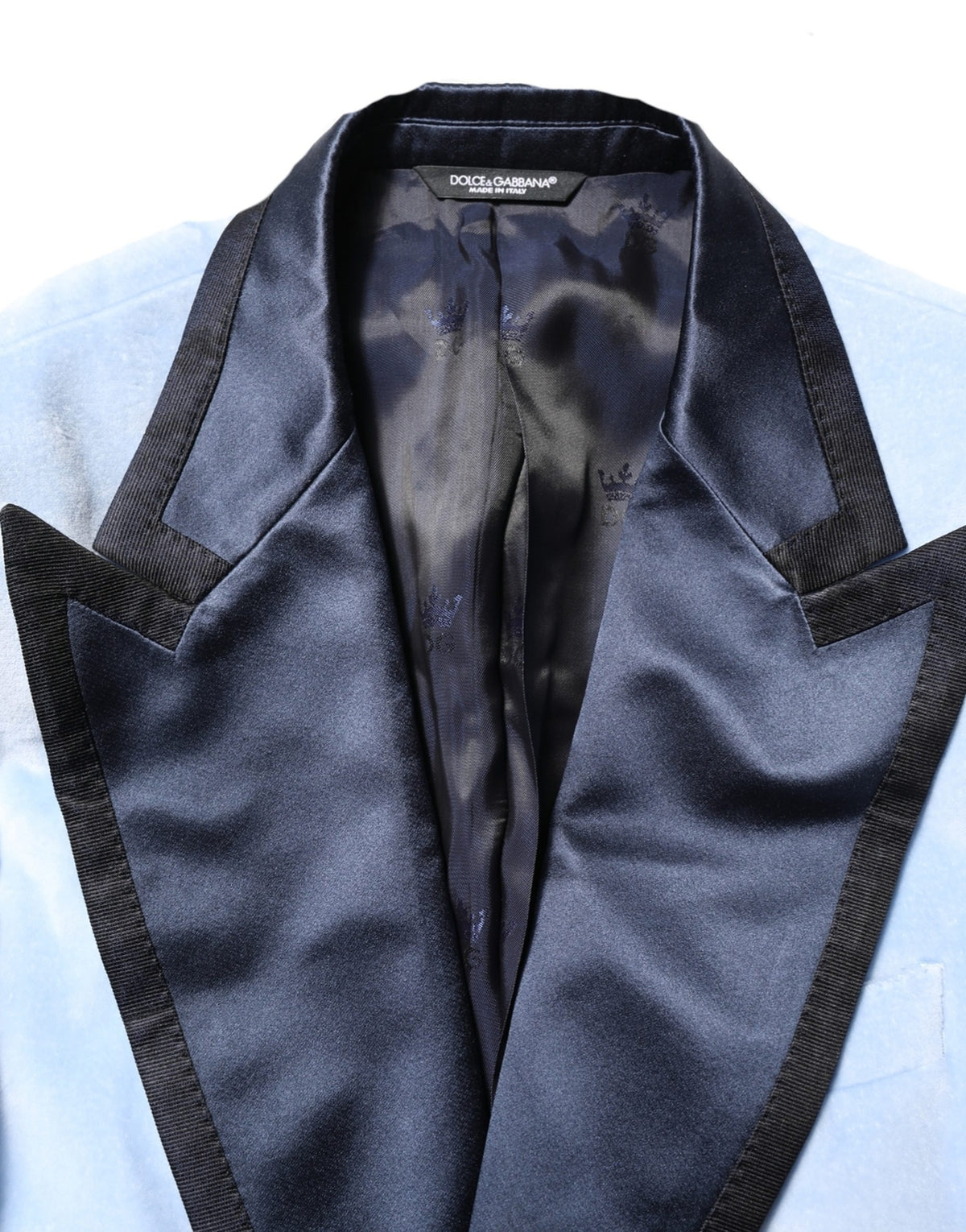 Dolce & Gabbana Blue Cotton Formal Single Breasted Men's Jacket
