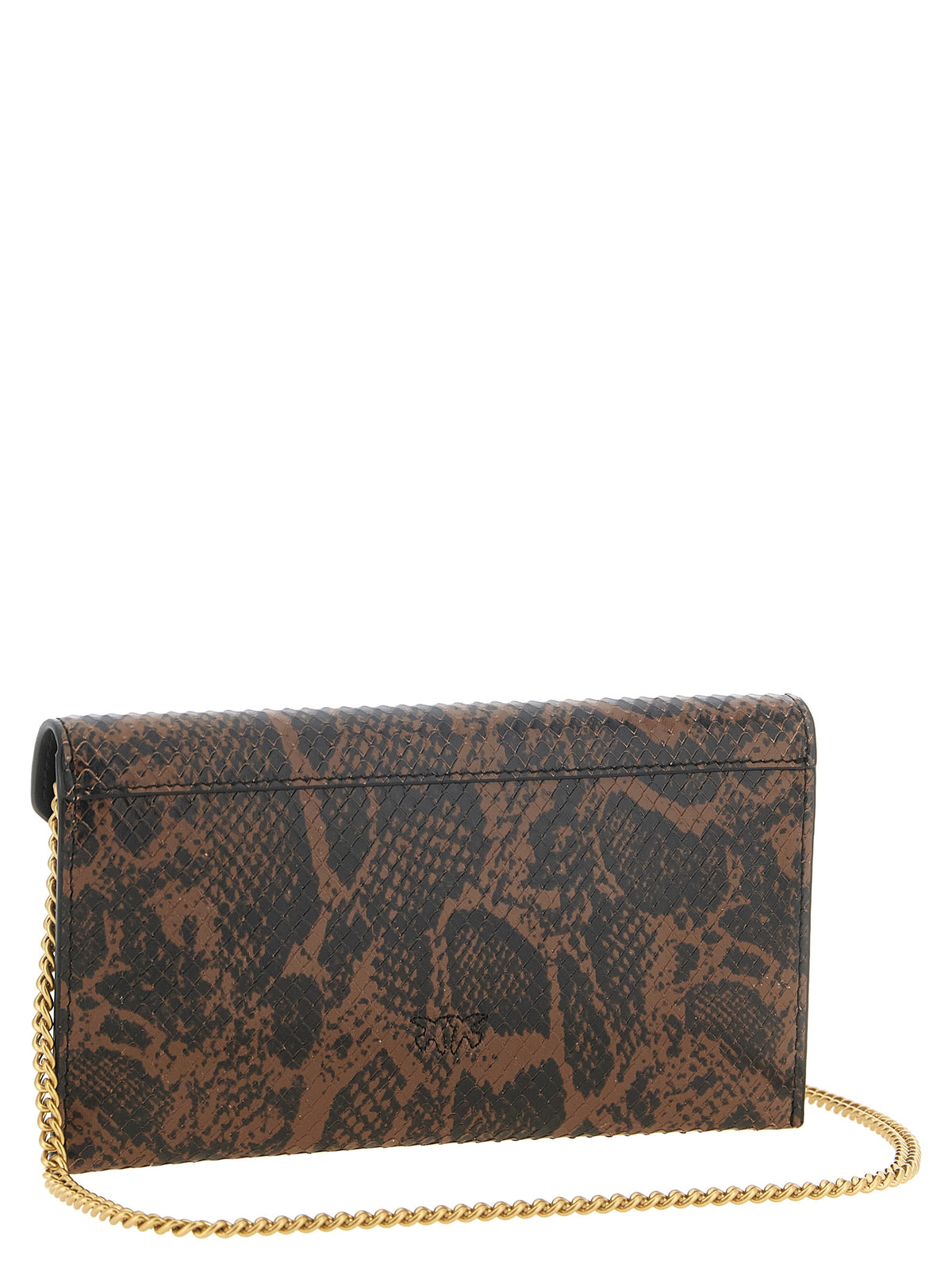 PINKO Brown Calfskin Clutch Women's Bag