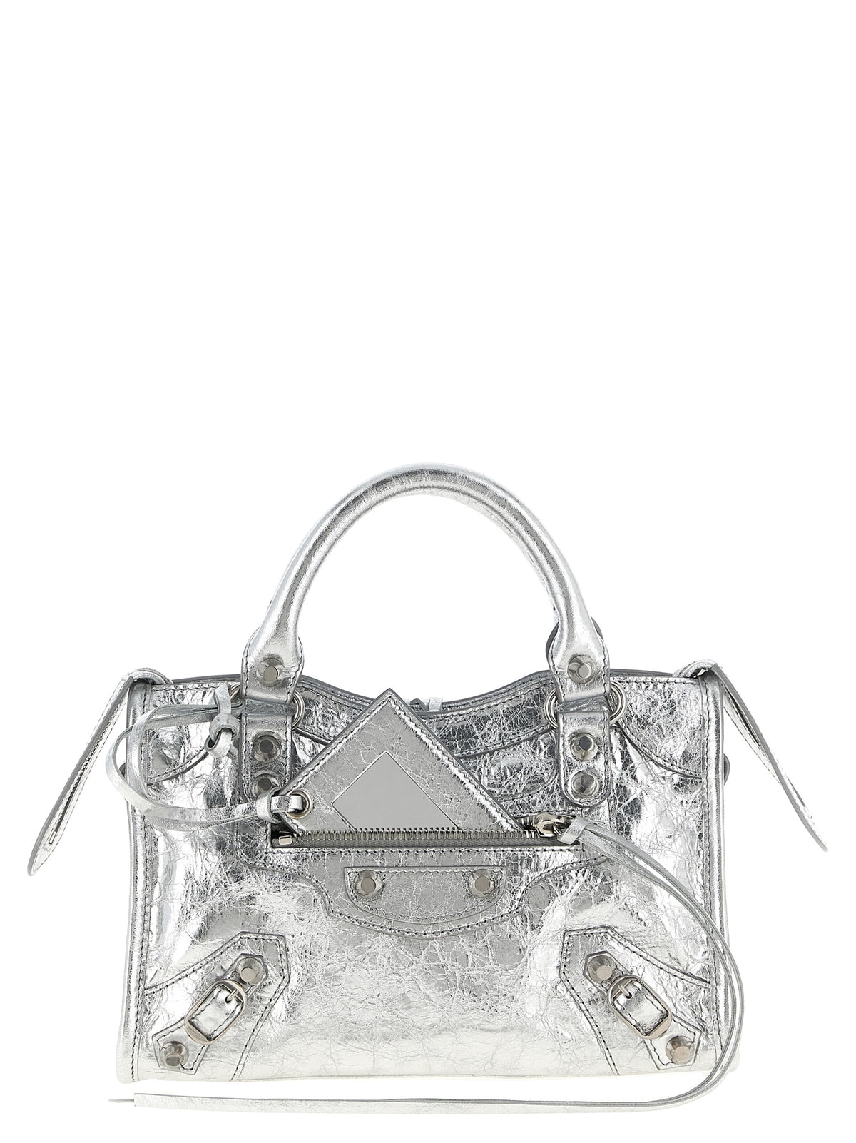 Balenciaga Silver Lamb Leather Women's Handbag