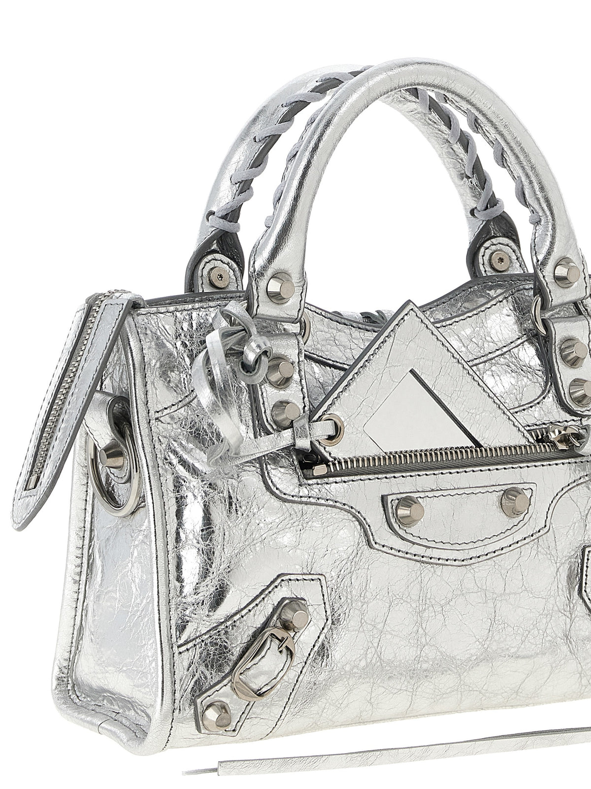 Balenciaga Silver Lamb Leather Women's Handbag