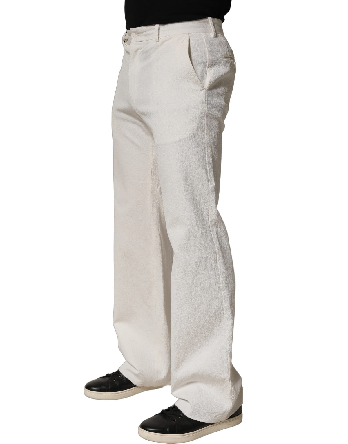 Dolce & Gabbana White Cotton StraightLeg Casual Trouser Men's Pants (Pre-Owned)