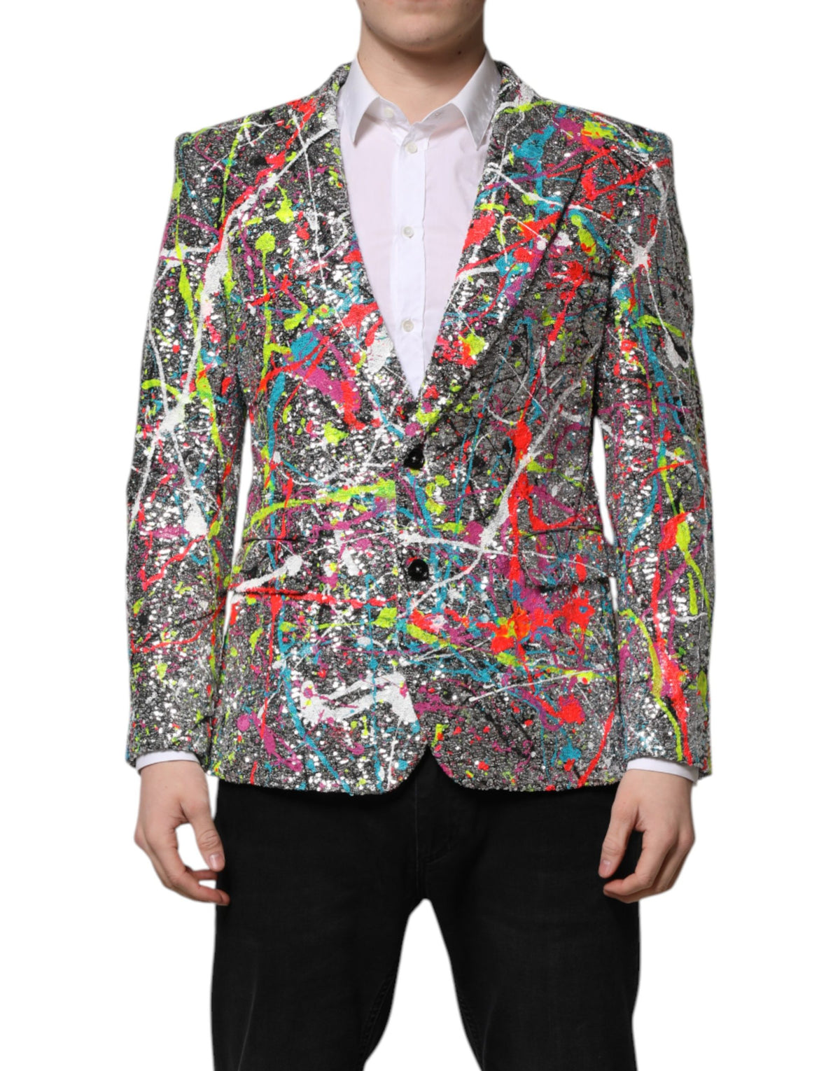 Dolce & Gabbana Multicolor SICILIA 2 Buttons Jacket Men's Suit