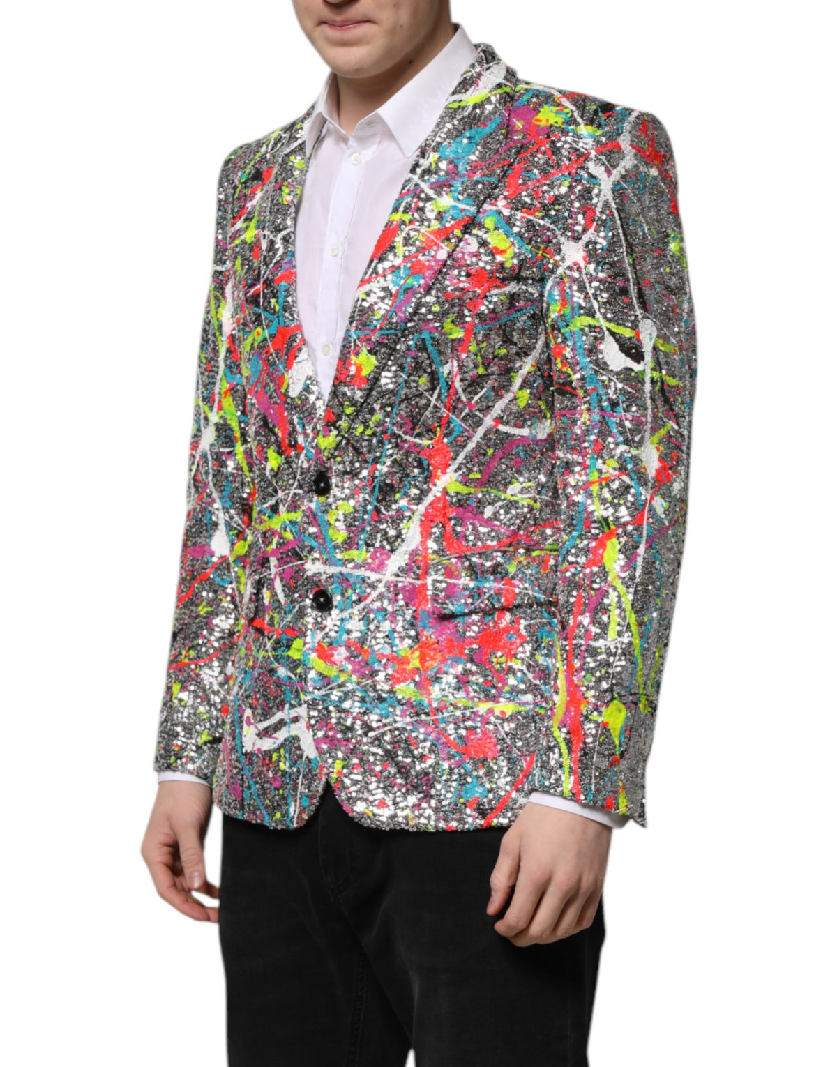 Dolce & Gabbana Multicolor SICILIA 2 Buttons Jacket Men's Suit