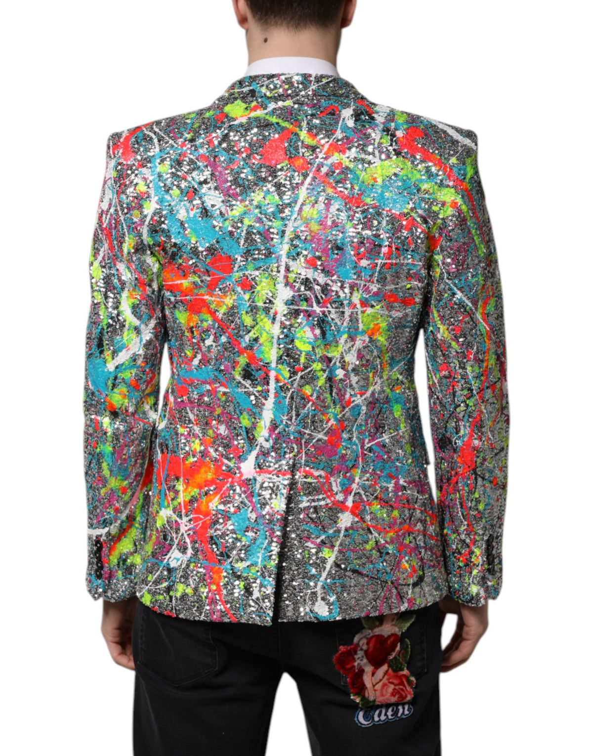 Dolce & Gabbana Multicolor SICILIA 2 Buttons Jacket Men's Suit