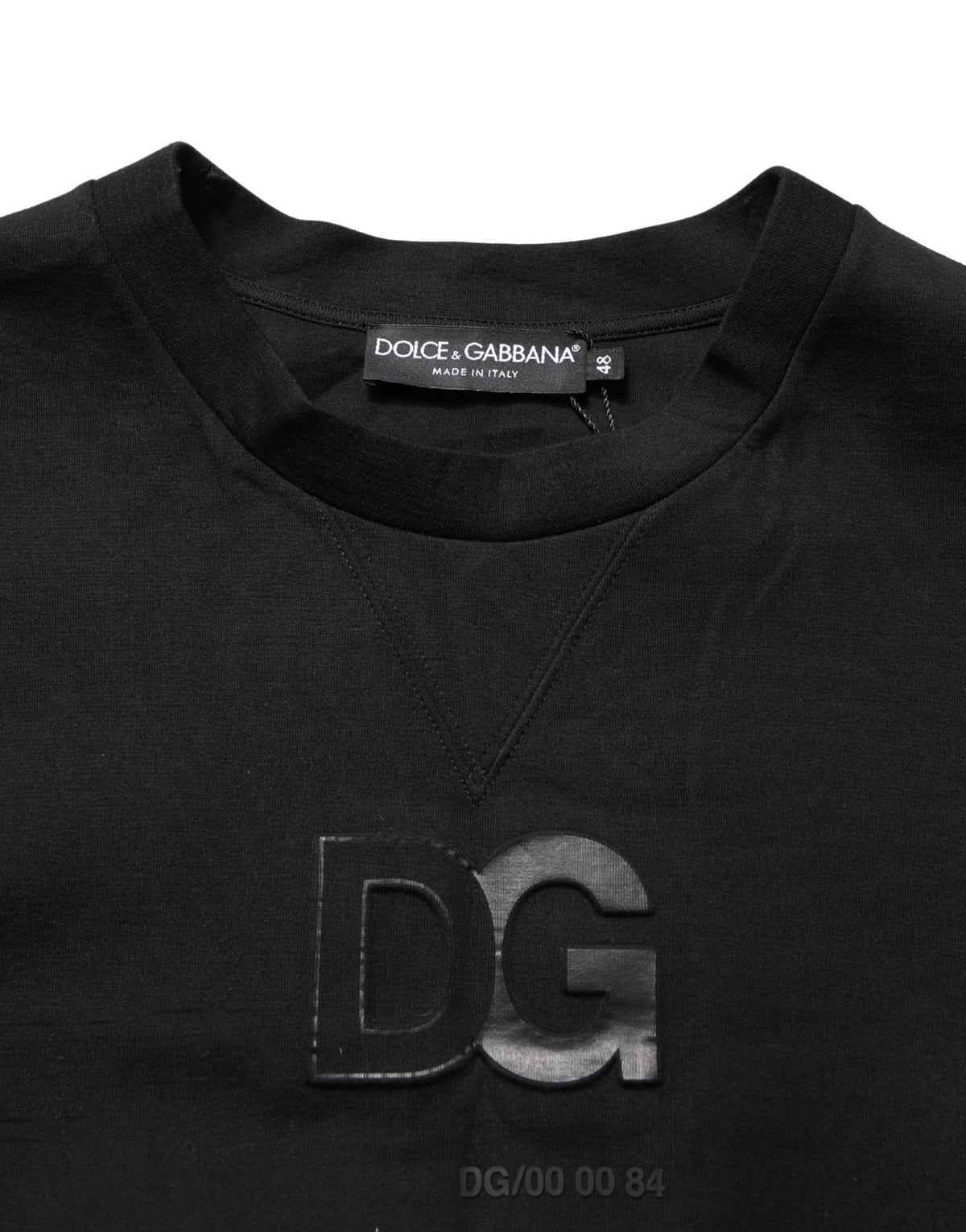 Dolce & Gabbana Black Cotton DG Crew Neck Sweatshirt Men's Sweater