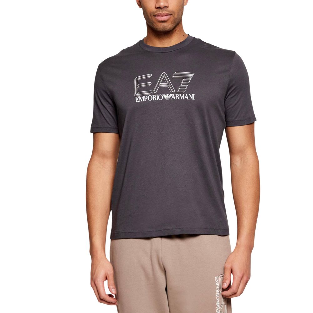EA7 Emporio Armani Gray Cotton Men's T-Shirt