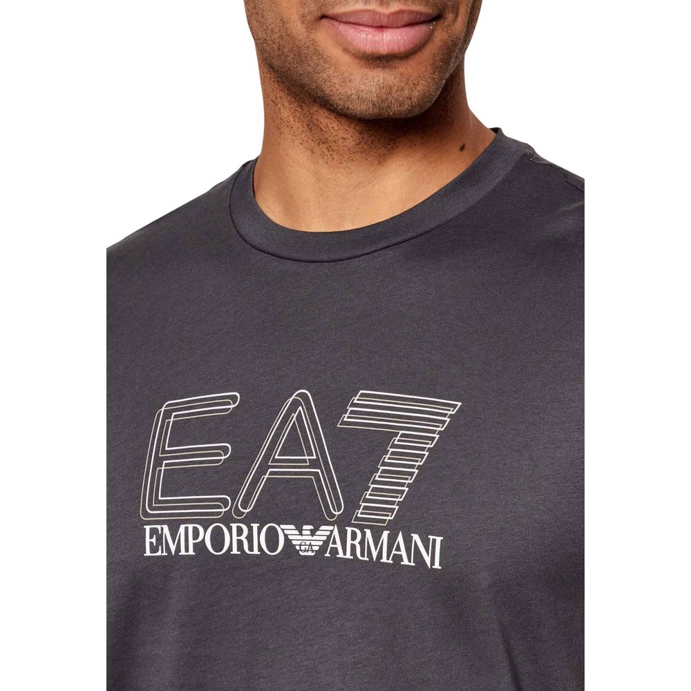 EA7 Emporio Armani Gray Cotton Men's T-Shirt