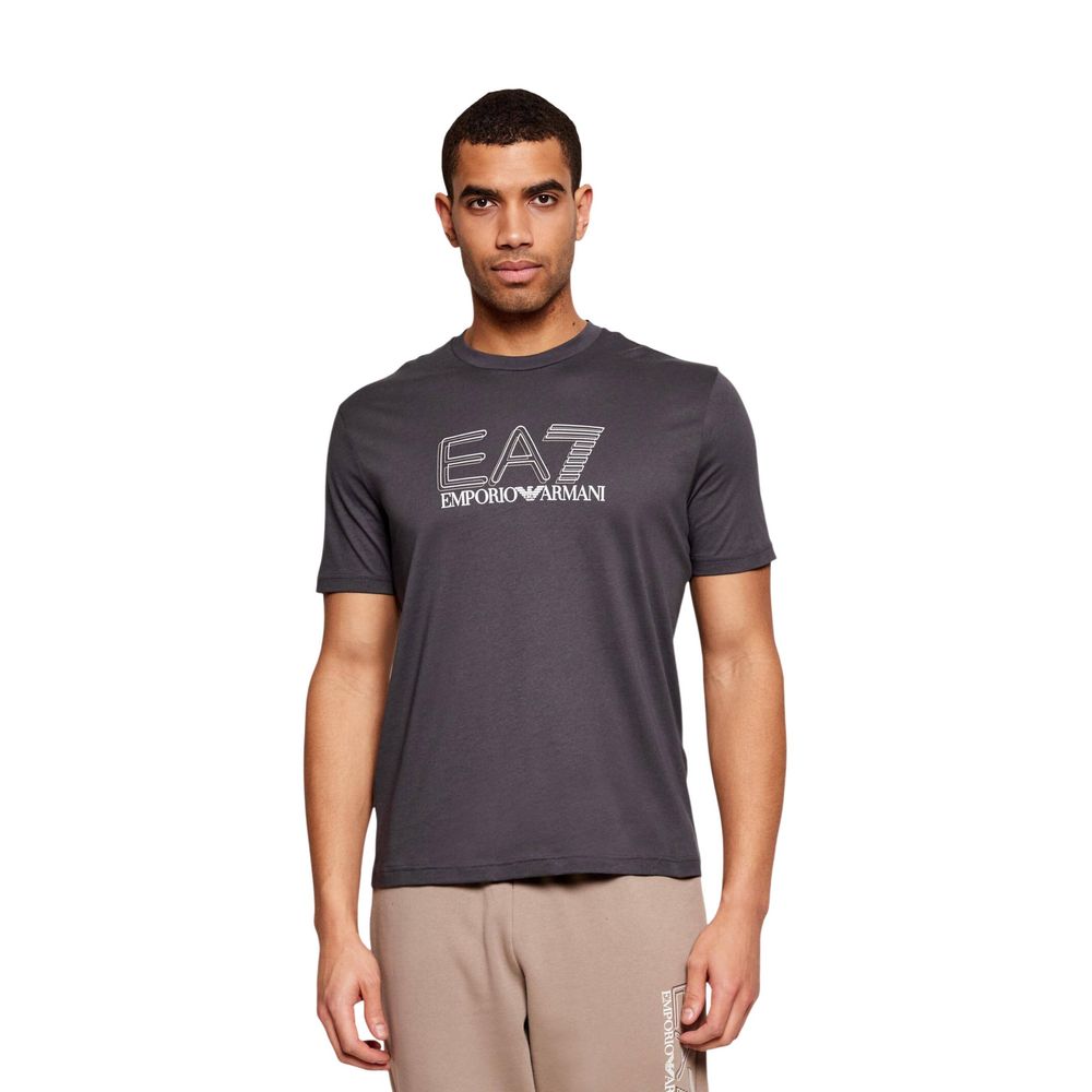 EA7 Emporio Armani Gray Cotton Men's T-Shirt