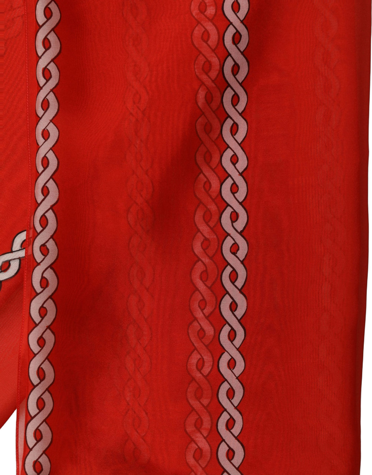 Dolce & Gabbana Red Silk Braided Rope Square Foulard Women's Scarf