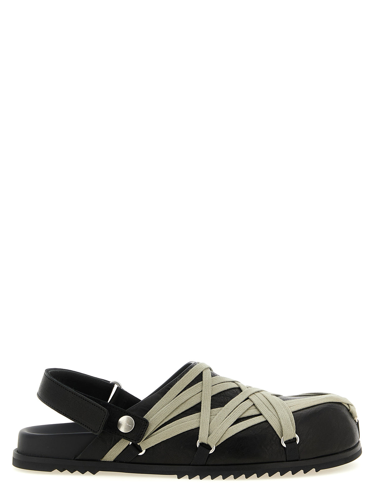 Rick Owens Black Ramie Women's Mules