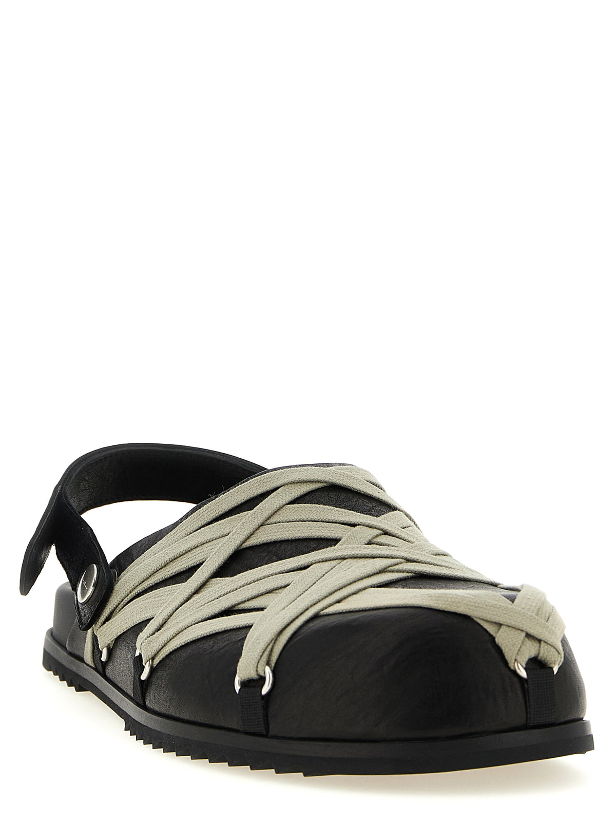 Rick Owens Black Ramie Women's Mules