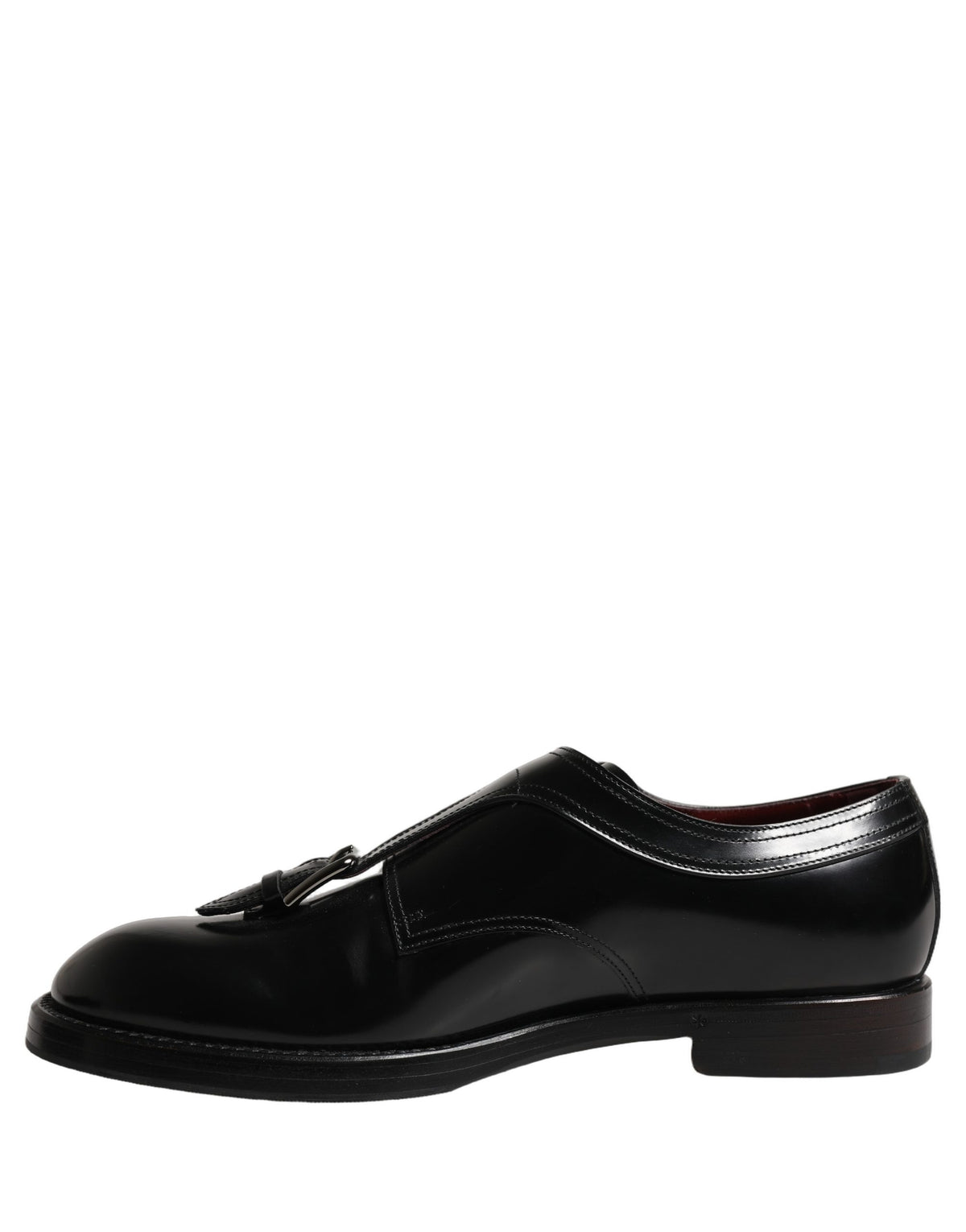 Dolce & Gabbana Black Leather Monk Strap Formal Dress Men's Shoes