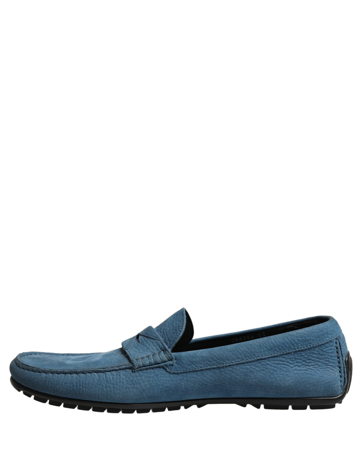 Dolce & Gabbana Blue Calfskin Leather Driver Loafers Men's Shoes