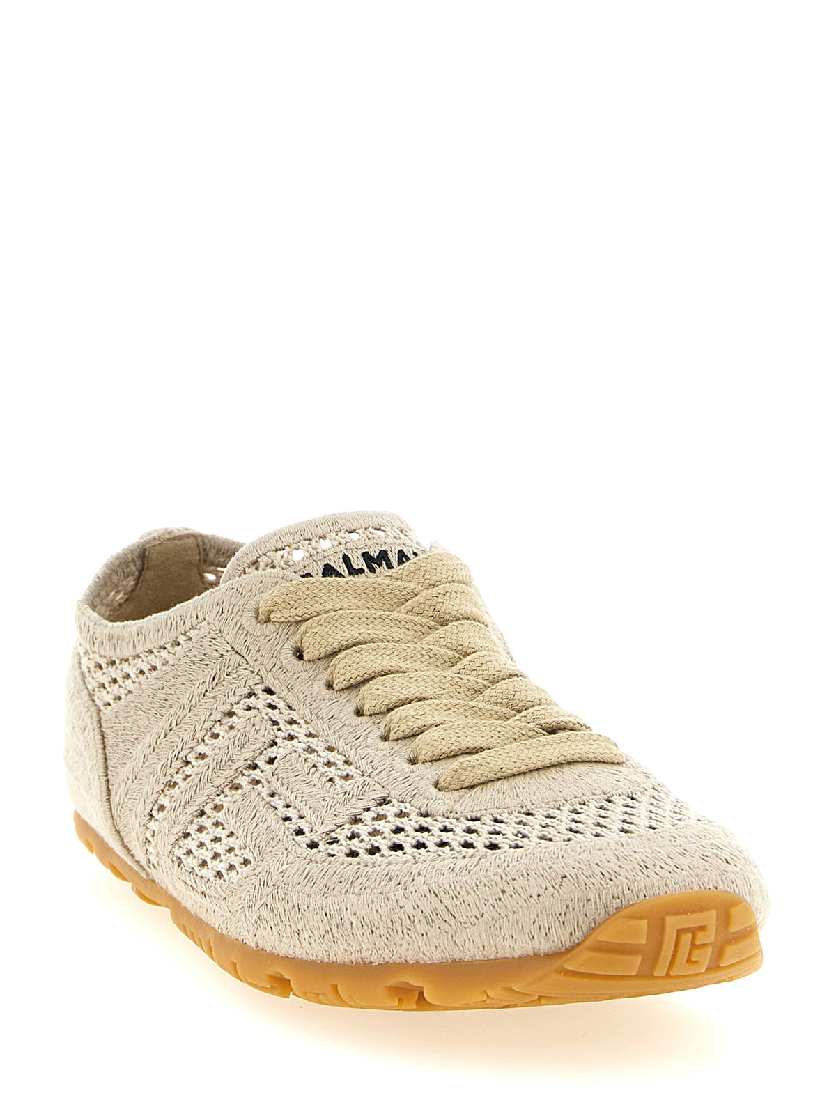 Balmain Beige Cotton Athletic Women's Sneakers