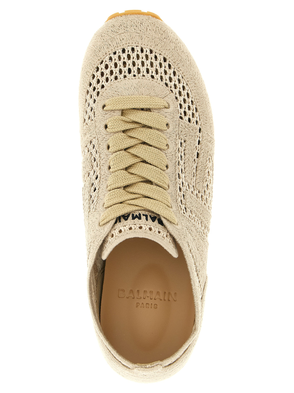 Balmain Beige Cotton Athletic Women's Sneakers