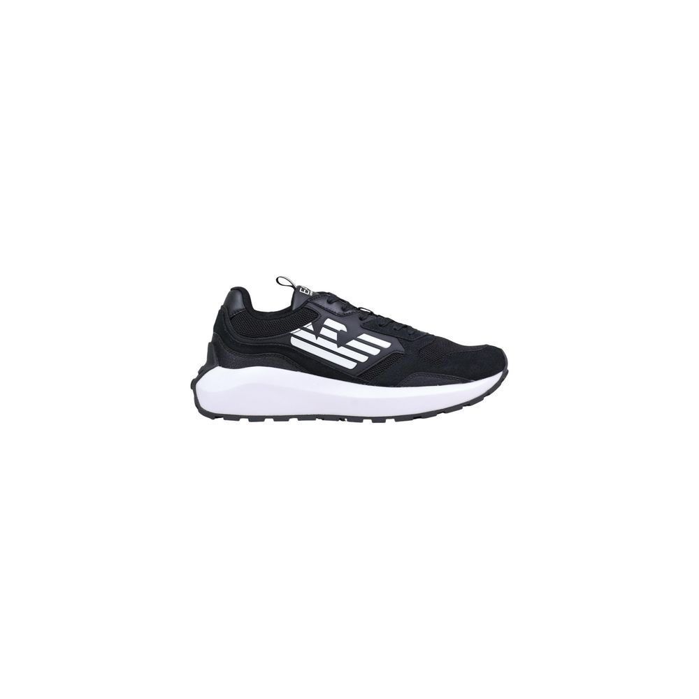 EA7 Emporio Armani Black And White Polyethylene Athletic Men's Sneakers