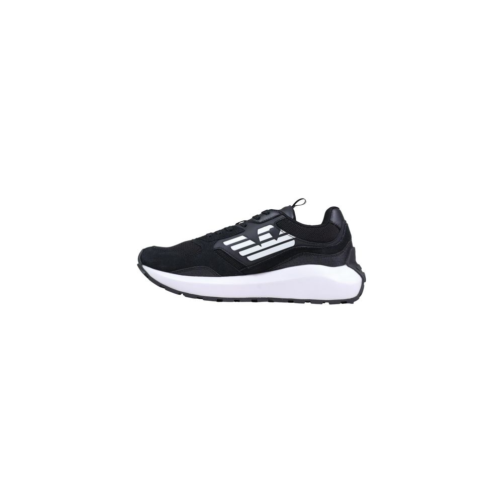 EA7 Emporio Armani Black And White Polyethylene Athletic Men's Sneakers