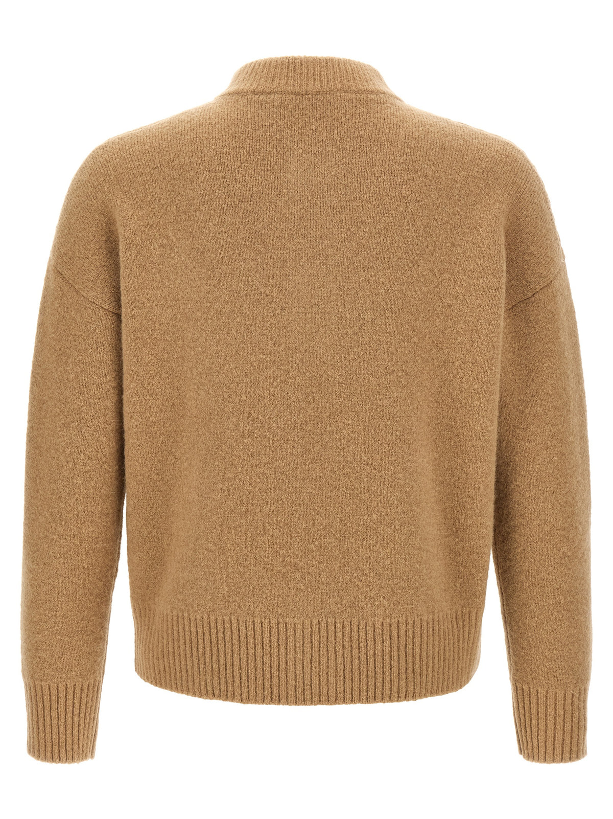 Ami Paris Beige Alpaca Leather Women's Cardigan