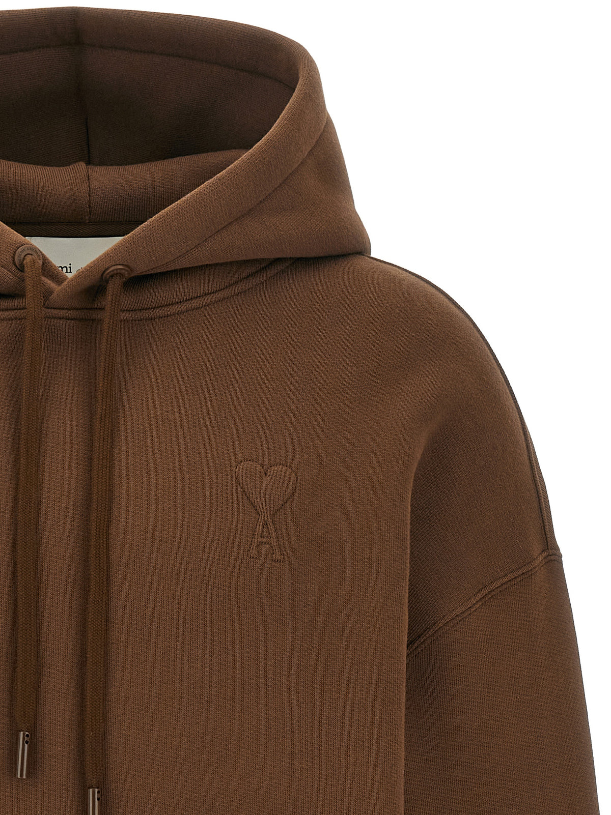 Ami Paris Brown Cotton Women's Hoodie