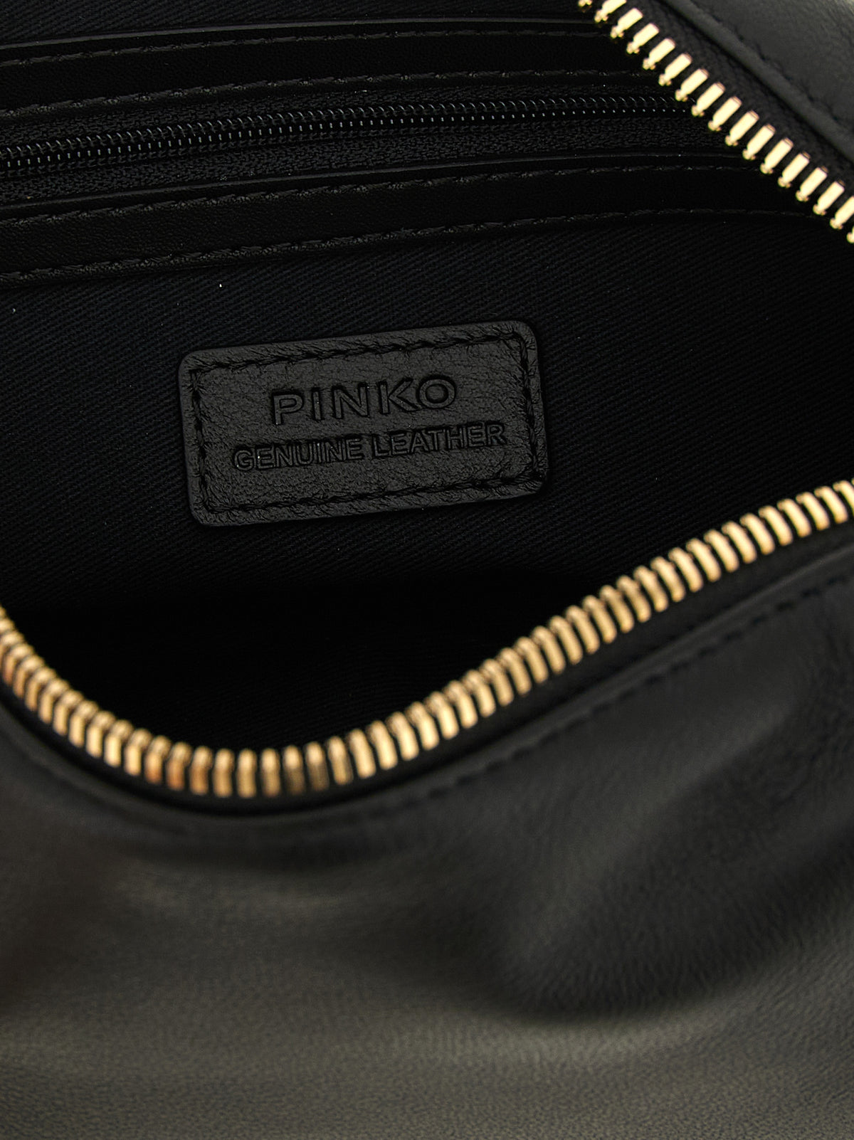 PINKO Black Lambskin Shoulder Women's Bag