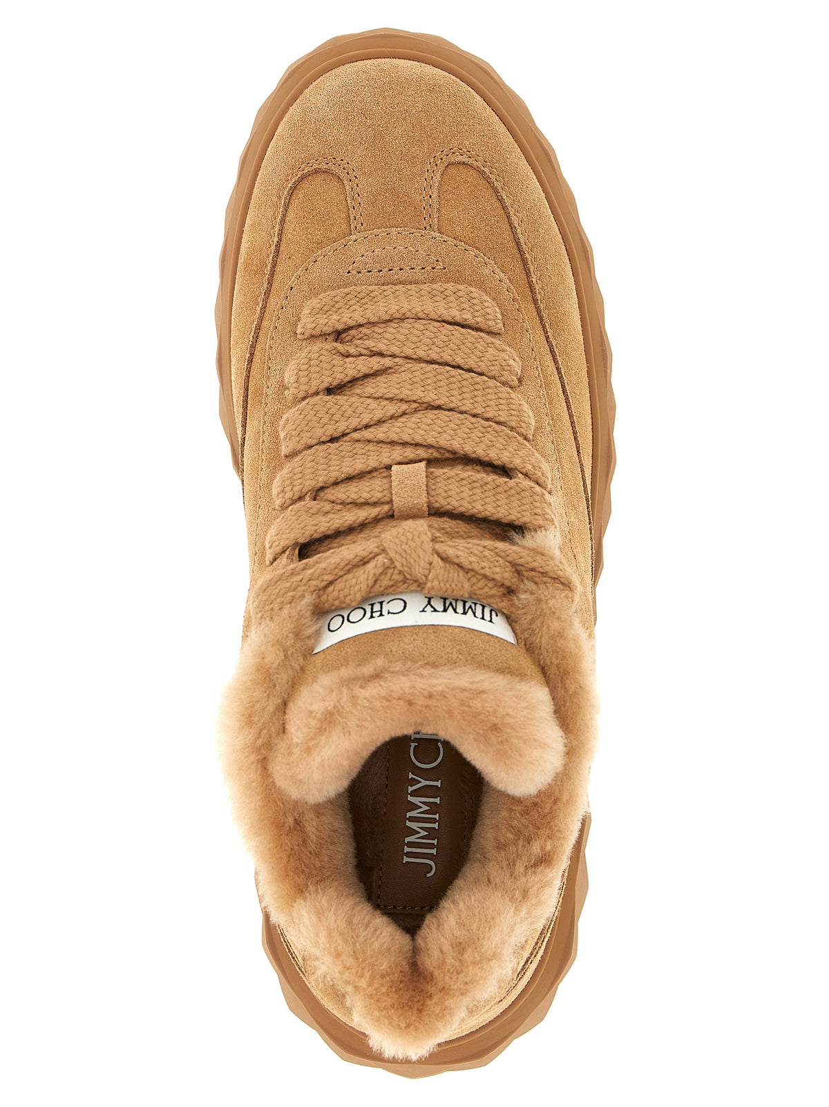 Jimmy Choo Beige Lamb Leather Chunky Women's Sneakers