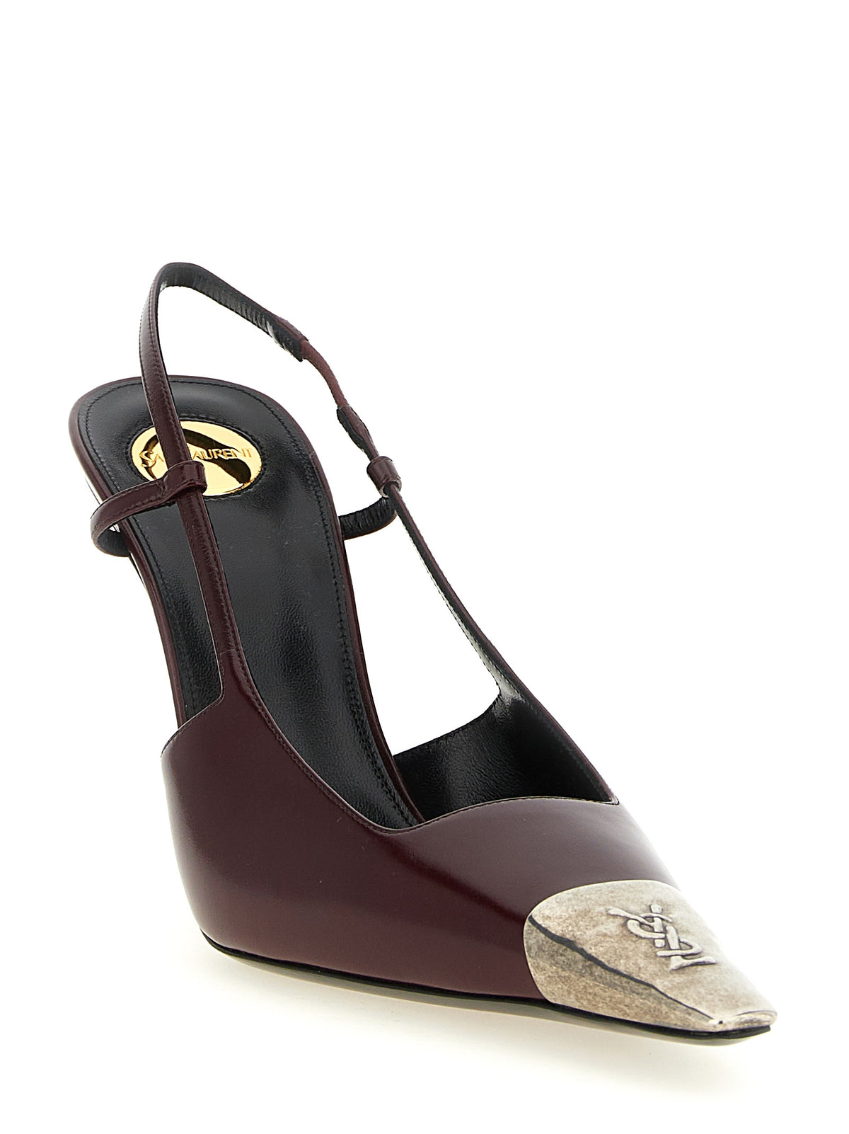Saint Laurent Bordeaux Lamb Leather High Heel Women's Pumps