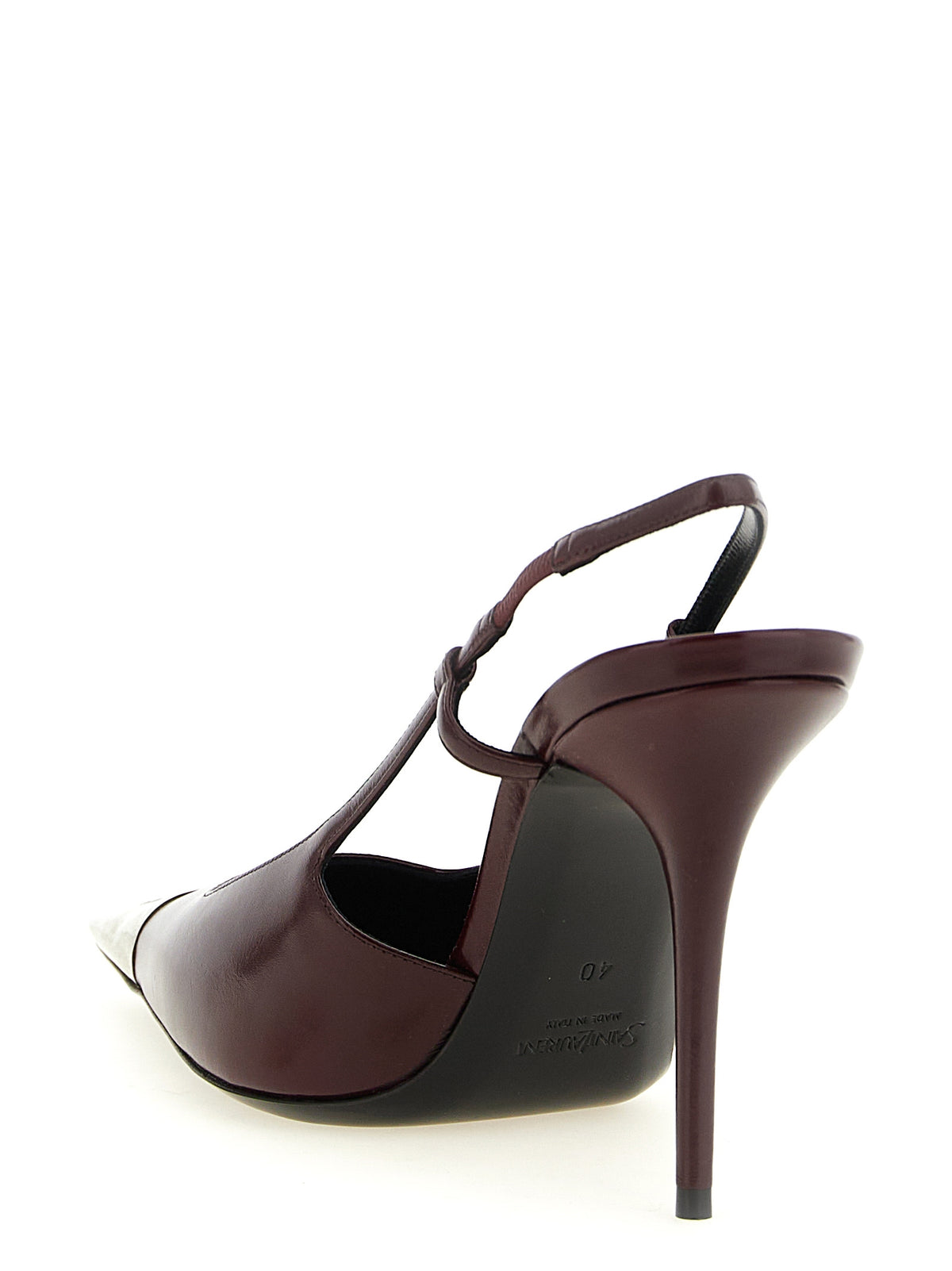 Saint Laurent Bordeaux Lamb Leather High Heel Women's Pumps