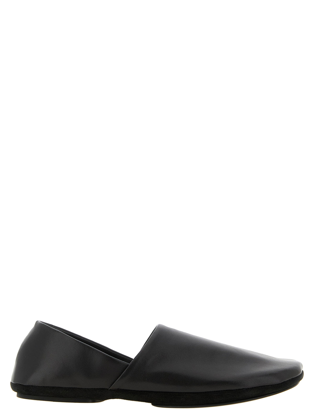 Lemaire Black Lamb Leather Slip-On Men's Loafers