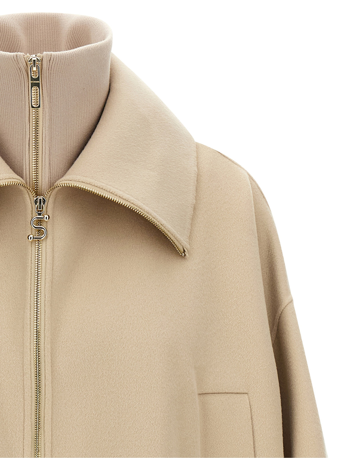 Sportmax Beige Wool Women's Bomber