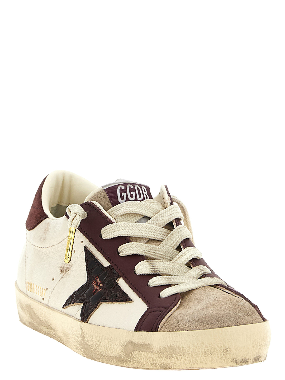 Golden Goose Bordeaux Leather Low Top Women's Sneakers