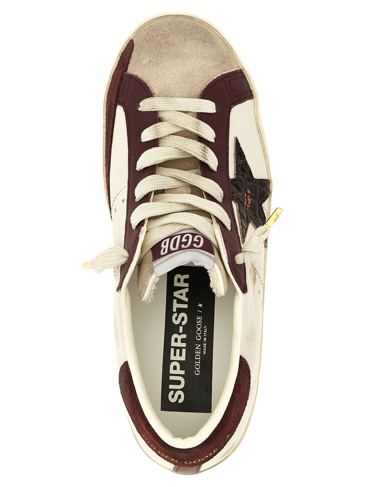 Golden Goose Bordeaux Leather Low Top Women's Sneakers