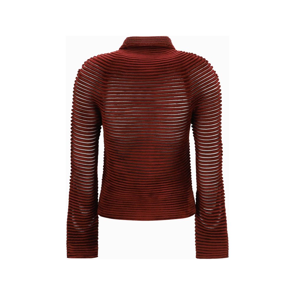 Giorgio Armani Bordeaux Viscose Women's Cardigan