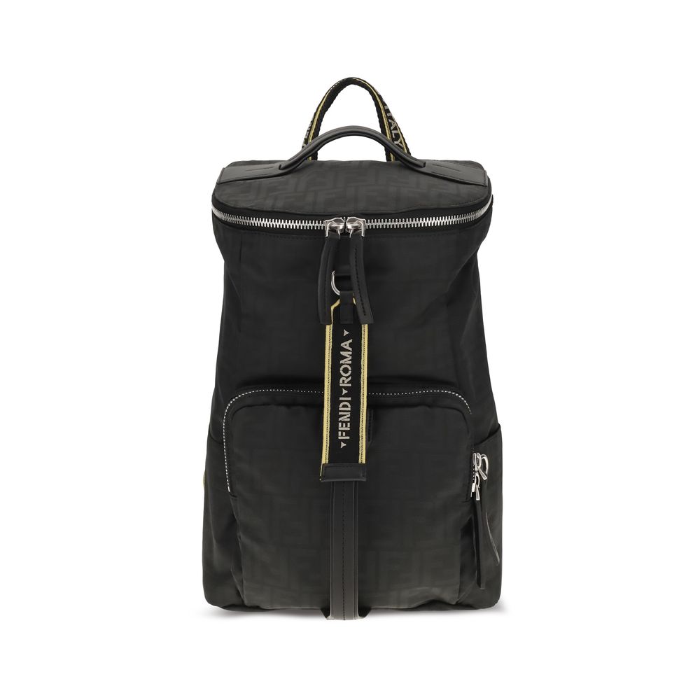 Fendi Black Polyester Men's Backpack