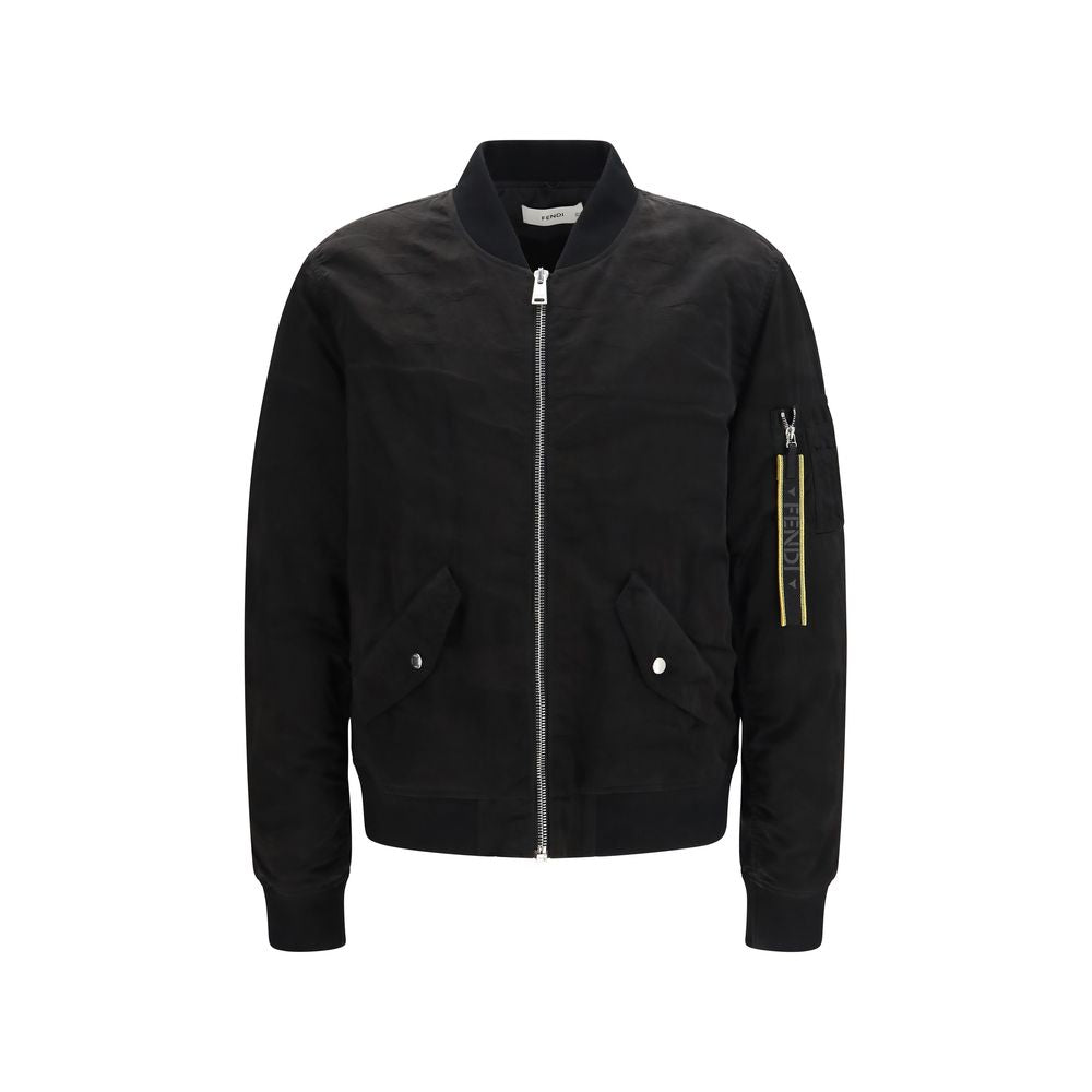 Fendi Black Polyamide Men's Bomber