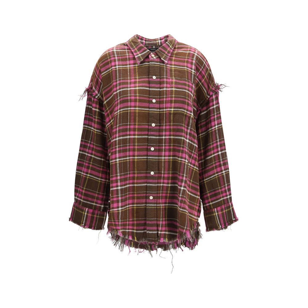 R13 Brown Cotton Pattern Women's Shirt