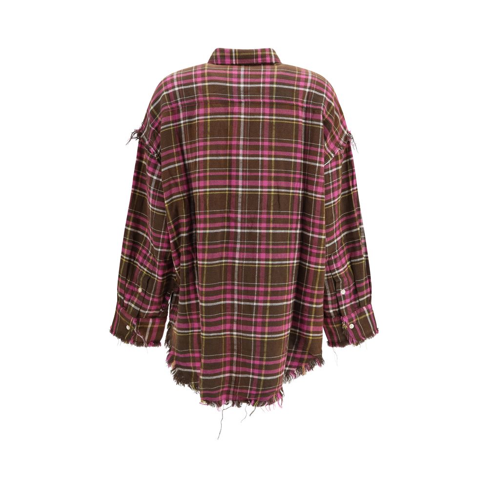 R13 Brown Cotton Pattern Women's Shirt
