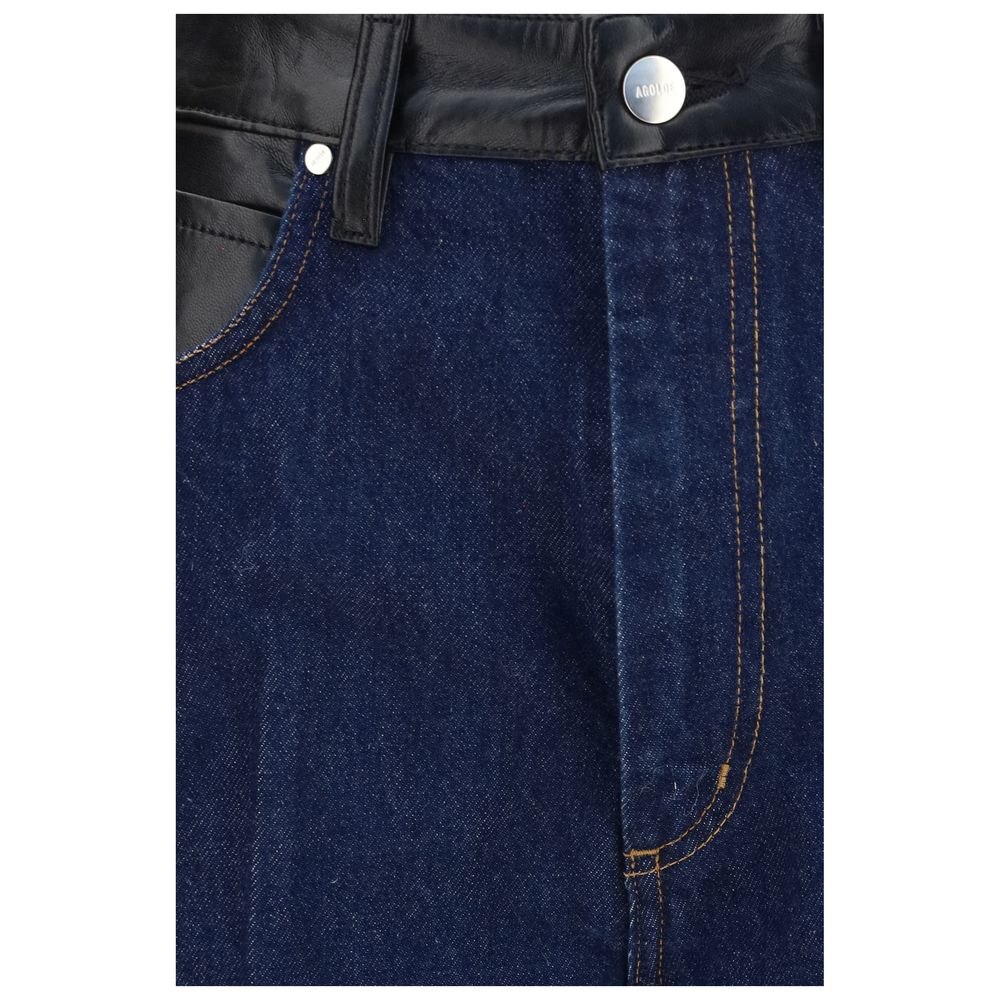 Agolde Blue Recycled Cotton Straight-Leg Women's Jeans