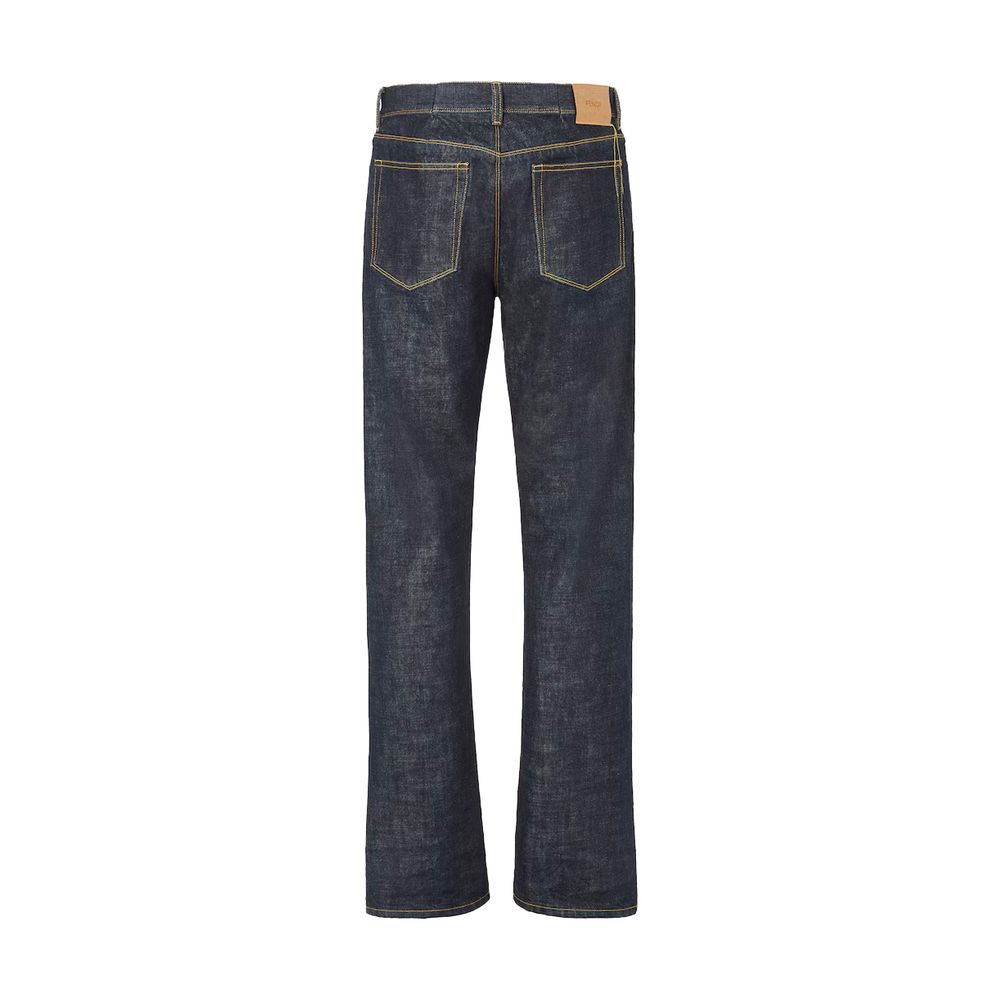 Fendi Blue Cotton Slim Fit Men's Jeans