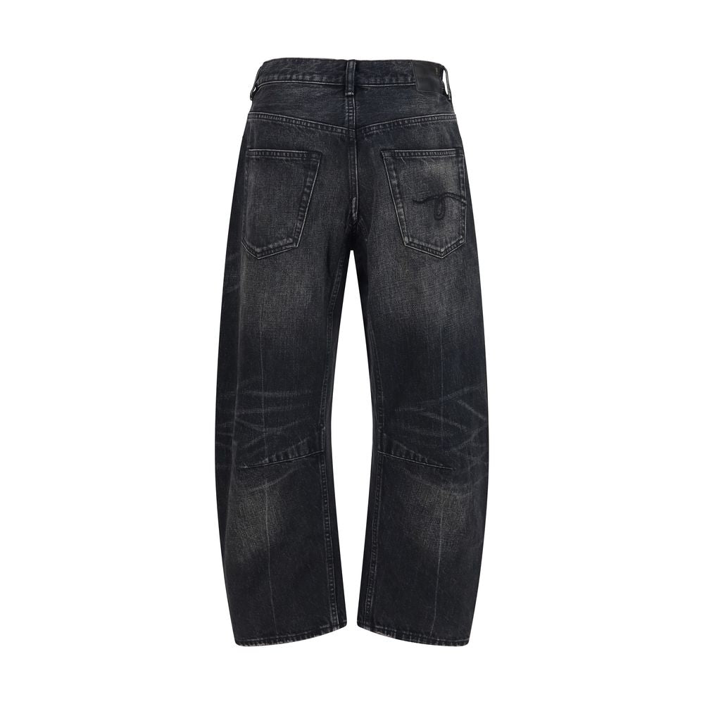 R13 Black Cotton Boyfriend Women's Jeans