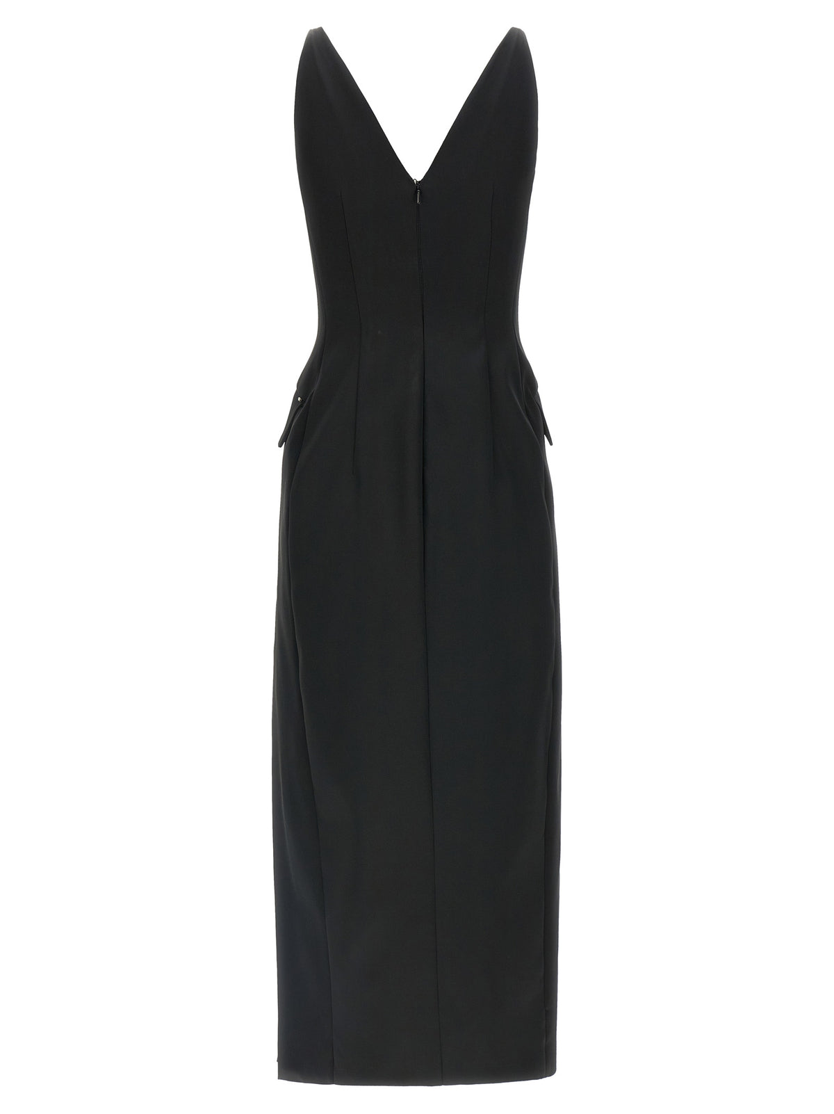 Sportmax Black Acetate Midi Women's Dress