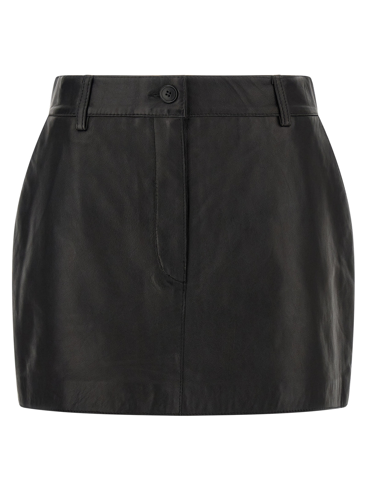 P.A.R.O.S.H. Black Lamb Leather Long Women's Skirt