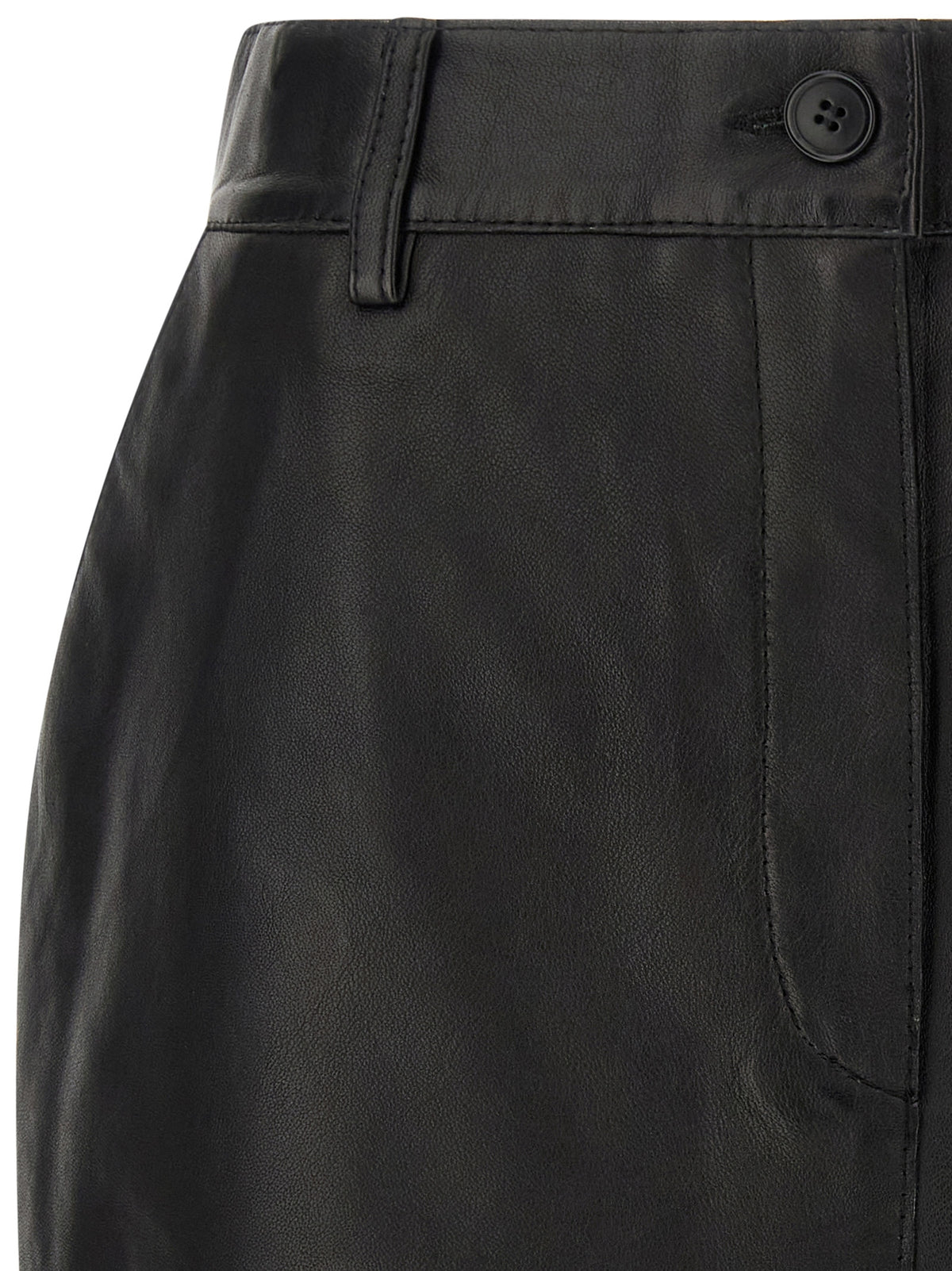 P.A.R.O.S.H. Black Lamb Leather Long Women's Skirt