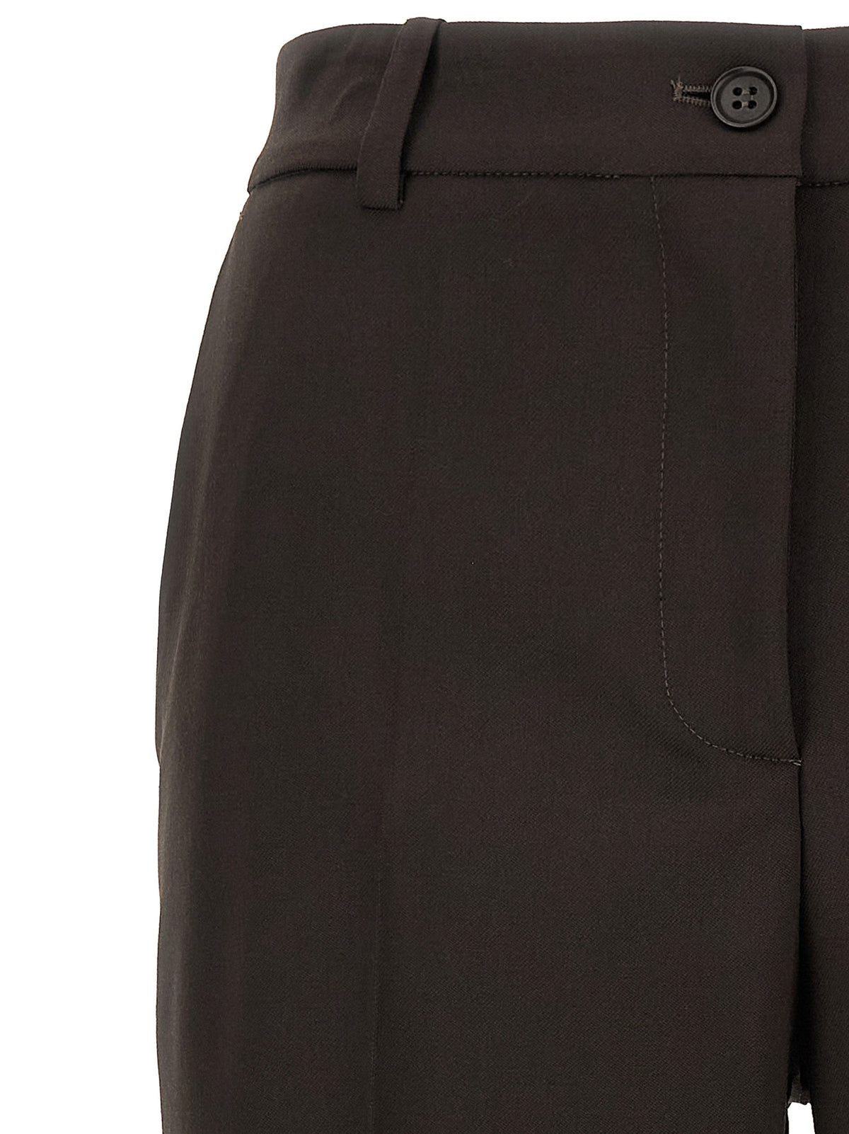 P.A.R.O.S.H. Brown Virgin Wool Flared Women's Pants