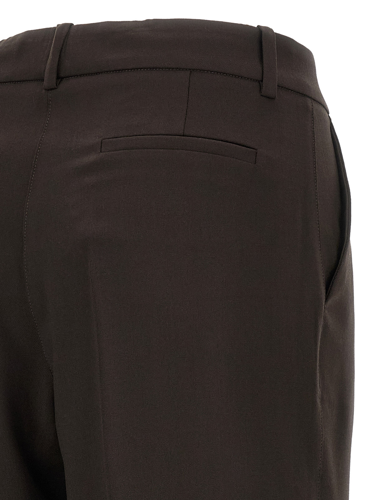 P.A.R.O.S.H. Brown Virgin Wool Flared Women's Pants