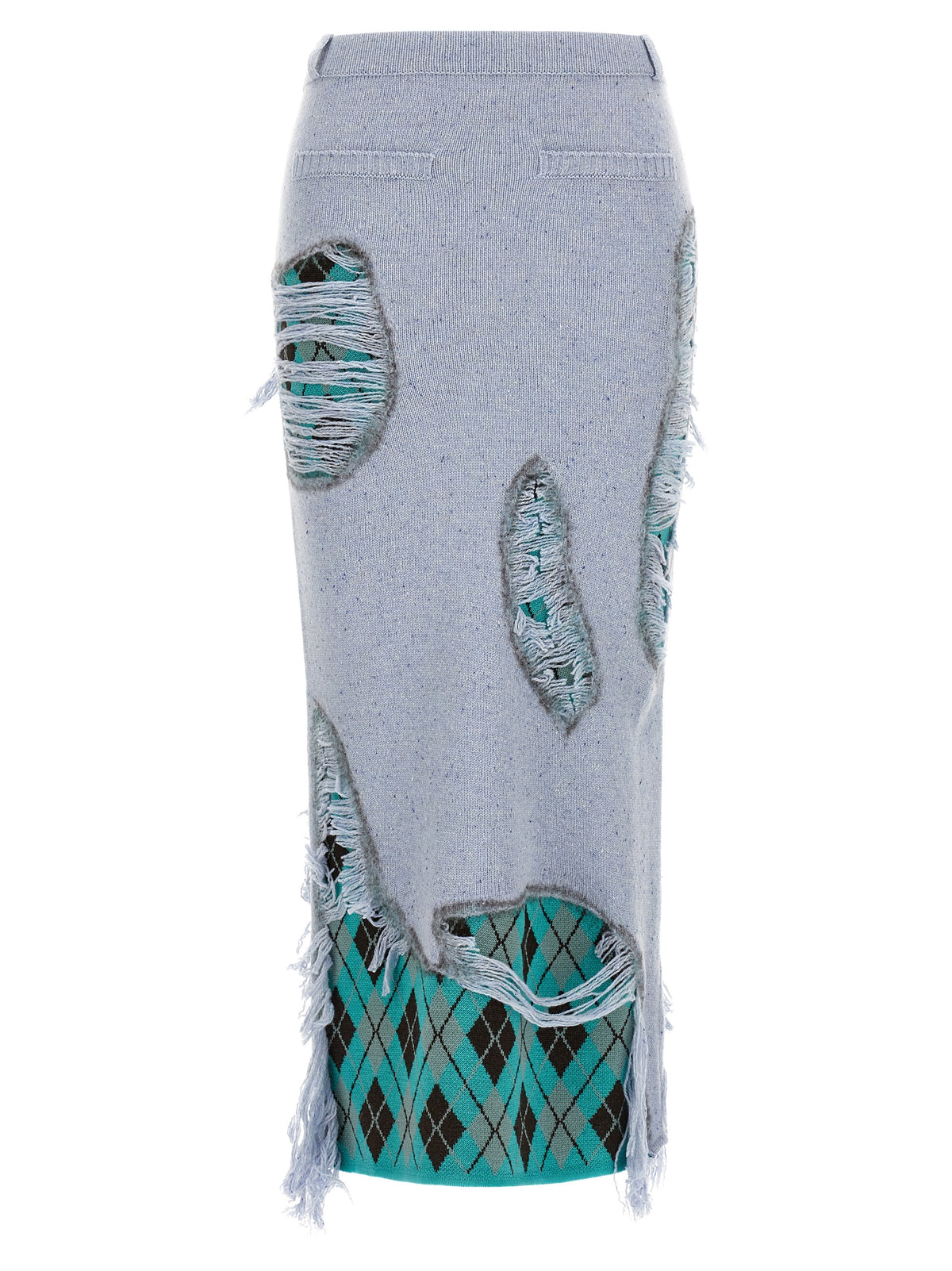 Moschino Blue Wool Midi Women's Skirt