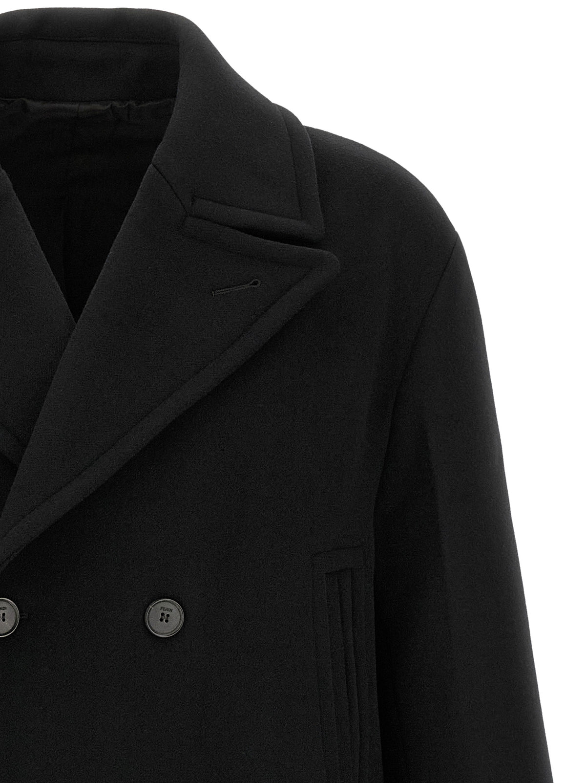 Fendi Black Virgin Wool Men's Coat